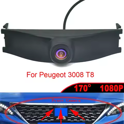 170° AHD CVBS CCD 1080P Vehicle Fisheye Night Vision Car LOGO Parking Front View Camera for Peugeot 