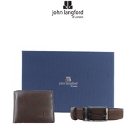 JOHN LANGFORD OF LONDON Giftset Bifold Wallet & 35MM Belt Synthetic Leather JLG129 (D)