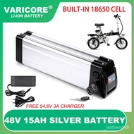 48V 15ah 18650 e-Bike Baery Silver fish case 300W 500W 1000W Motor Bike Haiba conversion kit Electric Bicycle 54.6v 2A C