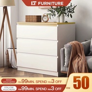 Chest Drawer 3 Layer Drawer Chest Wood Drawer Cabinet With Door Almari Laci White Wardrobe Baju/Side