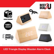 LED Triangle Display Wooden Alarm Clock | Jam Loceng | 电子闹钟