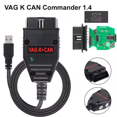 With FT232RL PIC18F25K80 Chip cable OBD2 Diagnostic Tools VAG K+CAN OBDII Scanner Commander 1.4 for 