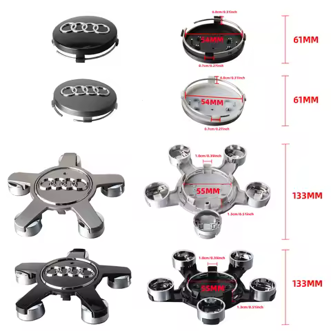 55/59mm Car Styling Car Wheel Center Hub Cap Cover Badge Accessories For Audi A4 B8 A3 8P A6 C6 A5 Q