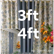3ft and 4ft bellflower 3in1/1pc ring curtain cretona cotton