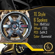 TE Style 6 Spokes 18x8.5JJ 5x114.3 Gunmetal