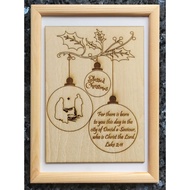 Frame Wood Christian Christmas Gift Birthday Decor Wall Art Table Desk Bible Verse Laser Engrave Cut