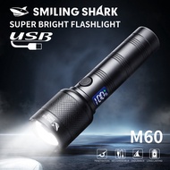 SmilingShark XHP70 Torch Light Super Bright Led 100W 5000lm Portable Flashlight 26650 USB Rechargeab