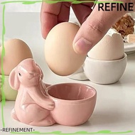 REFINEMENT Rabbit Egg Cup, Ceramic Creative Ceramic Egg Cup, Creative Egg Organizer Bunny Egg Holder