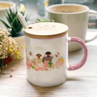 櫻花文鳥-手繪馬克杯/陶瓷杯/馬克杯禮盒