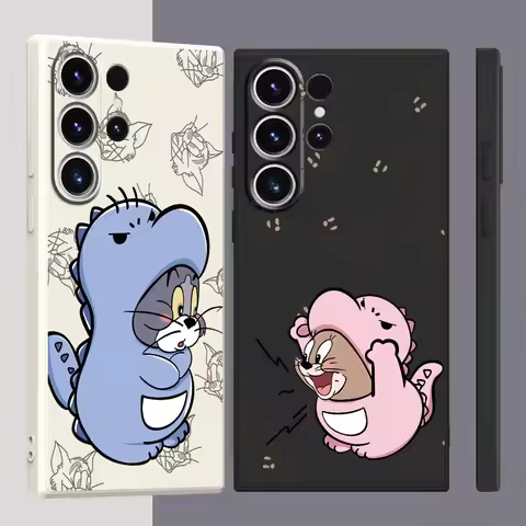 Cartoon Tom and Jerry Phone Case For Samsung Galaxy S25 Ultra S24 Ultra S23 FE S22 S20 Plus A50 A51