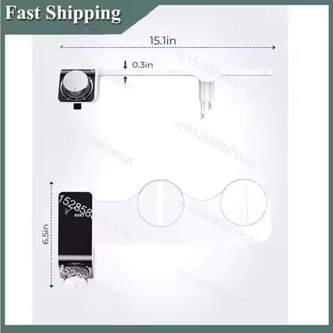 August Bidet Toilet Seat Attachment Ultra-Thin Non-Electric Self-Cleaning Dual Nozzles Wash Cold Wat