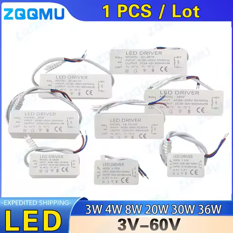 LED Driver 8-12W 20W 30W 36W 300mA 600mA 900MA LED Constant Current Drive Power Supply External GU10