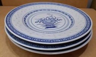 早期中國景德鎮青花菊紋米粒瓷盤-直徑 20.5公分- 單盤價