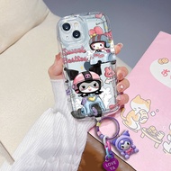 Cartoon Case OPPO Reno 10 8 Pro Reno 5 7 8 4G 5G 5Z 6Z 3D Cute Kuromi KeyChain Pendant TPU Soft Phone Cases Cover