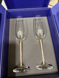 Swarovski Crystalline祝酒杯 金色 (一對)