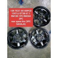 USED SPORT RIM 15 INCH RAYS TE37 RM180 1 BIJI RM360 2BIJI BOLEH IN GUNA Spare Tayar