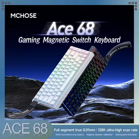 MCHOSE Ace68 Wired Mechanical Gaming Keyboard-68-Key Ultra-Compact layout RGB Backlit Ultra-Low Late