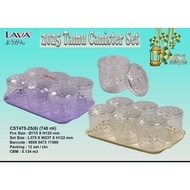 Mk.wares LAVA TAMU Crystal 6PCS CANISTER 740ML With Tray/Bekas Kueh Raya 6Pcs +Tray/Bekas Kueh Raya 