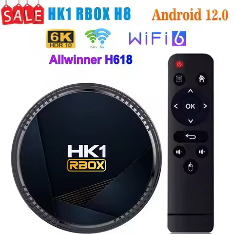 HK1 RBOX H8 Android 12.0 TV BOX Allwinner H618 Quad Core 4GB128GB 3D 6K BT5.0 Wifi6 Media Player Set