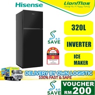 【SAVE4.0】Hisense 320L Inverter Refridgerator RT328N4ABN Top Mount Freezer fridge Peti Sejuk