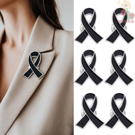 AVUKA Black Ribbon Pin, Awareness Melanoma Cancer Funeral Ribbon Badge Brooch, Enamel Black Ribbon B