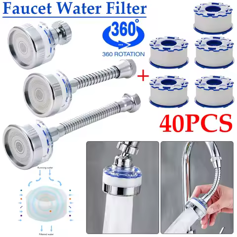 Kitchen Faucet Water Filter 360° Sink Filter Pressurized Sink Faucet Water Filter Universal Faucet A