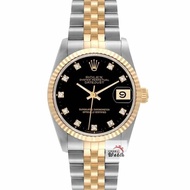 【大眾名錶】ROLEX 勞力士68273 Datejust 蠔式日誌 中型錶款 黑色十鑽面盤 台灣公司貨 錶徑31mm 自動上鍊 大眾名錶G259
