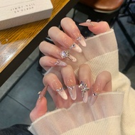 富家千金爆闪高级感粉紫法式猫眼穿戴甲粉钻公主美甲片成品假指甲Rich daughter flash high sense pink purple French cat's eyeS3GfV7cz1my