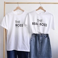客製化情侶裝香港原創 訂製短袖T恤女 The Real Boss