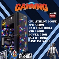 คอมพิวเตอร์เล่นเกมส์ของใหม่ การ์ดจอ R7 CPU-AMD ATHLON 200ge RAM 16GB-DDR4