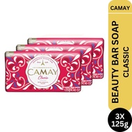 3PC Camay Classic International Beauty Soap With Carnations & Roses Bar Soap Daily Skincare Gives Si