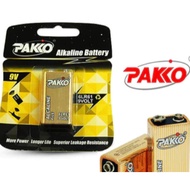 PAKKO 9V ALKALINE raptor 6f22nd BATTERY pako square battery 9volt bateri seri empat silver lasting l