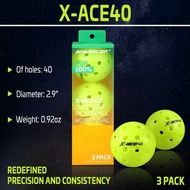 AMASPORT X-ACE 40 Pickleball Balls Professtional 40 Holes Outdoor Pickleball Seamless