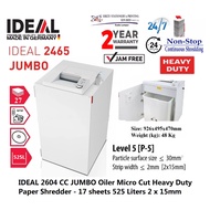 IDEAL 2604 CC 2 x 15mm JUMBO Oiler Micro Cut Heavy Duty Paper Shredder - 17 sheets 525 Liters 2604CC