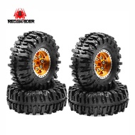 4Pcs 55Mm Metal Beadlock Wheel Rim Rubber Tire Set For FCX24M Camel Cup 1/24 RC Crawler Car Upgrade 