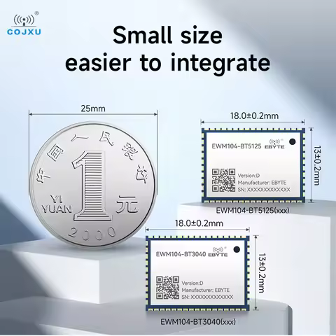 BLE5.1 BLE5.2 Bluetooth Audio Module QCC3040 QCC5125 APTX IAAC/SBC COJXU EWM104-BT3040/BT5125 I2S DA