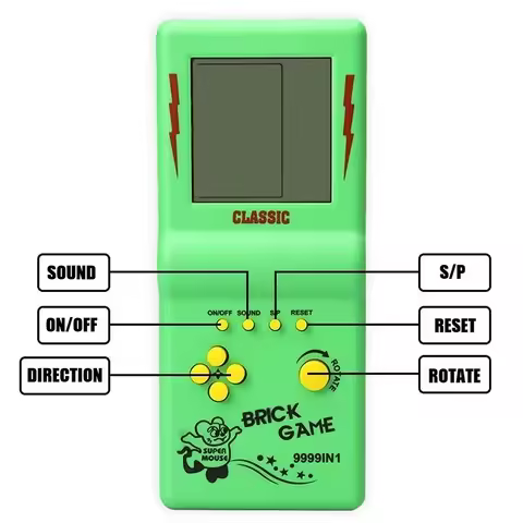 4 Colors Classic Gift Mini Portable Game Console BRICK GAME Handheld Players Nostalgic Educational P