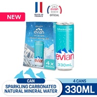 evian Sparkling Can Natural Mineral Water Multipack (4 x 330ml)