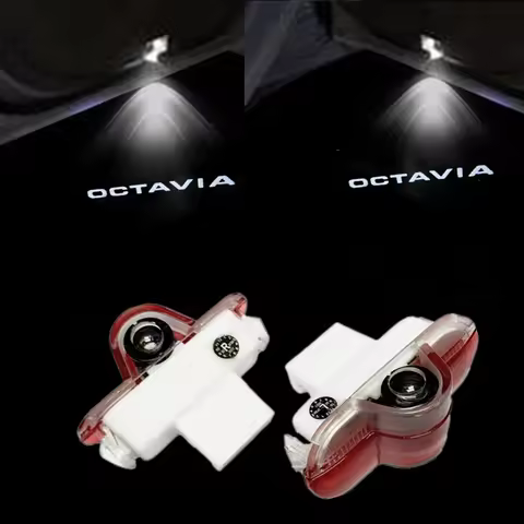 2x LED Car Courtesy Door Light Ghost Shadow Light For VRS Octavia A5 A7 2004 2005 2006 2007 2008 Las