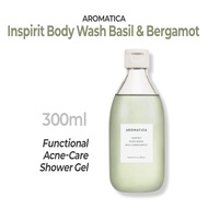 AROMATICA Inspirit Body Wash Basil & Bergamot 300ml | Functional Acne-Care Shower Gel