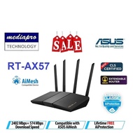 ASUS RT-AX57 AX3000 Dual Band WiFi 6 AiMesh Router, with AiProtection - 3 Year Asus Singapore Warranty
