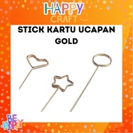 GOLD Flower Bouquet Card Stick / Love & Round Card Stick / Flower Bouquet Stick Holder