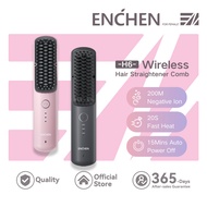 Enchen H6 Portable Wireless Hair Straightener Comb Mini Size for On-the-Go Hair Styling Brush