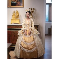 Gold Long Sleeve Muslimah Victorian Ball Gown Dress Wedding Muslim Dresses（lkk5)