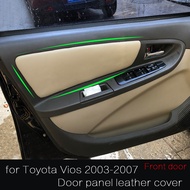 1 pair Car door Panel Cover for Toyota vios 2007 2006 2005 2004 2003 NPC42 armrest Siding Leather vi