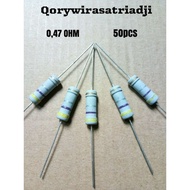 Terbaru Resistor 0,47 Ohm 0R47 Ohm 2 watt 50pcs