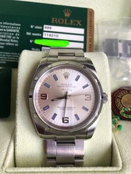 罕有 勞力士錶 Rolex 114210 air king 888 停產 銀底藍寶石 全齊 full set 369