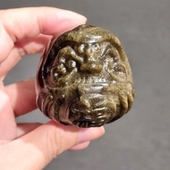 砂金黑曜石達摩公仔 - 招財晶石 保平安晶石