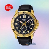 Men's Analog Watch MTP-VD300GL-1E Gold ion plated case Black Leather Watch MTP-VD300GL MTP-VD300GL-1