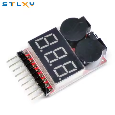 For 1S/2s/3s/4s/5s/6s/7s/8s Low Voltage Buzzer Alarm Lipo Battery Voltage Indicator Tester 3.7v 7.4v
